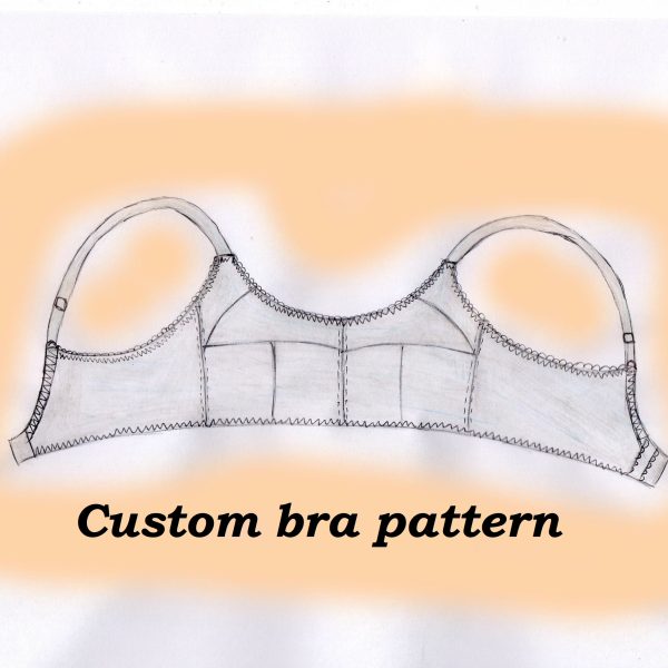 Wireless bra pattern plus size, No underwire bra pattern for large bust, Linen bra pattern