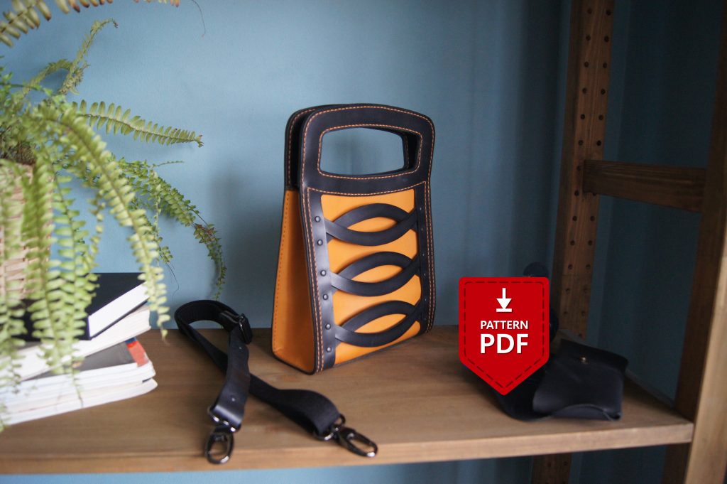 Leather handle bag pattern template digital file PDF - Crealandia