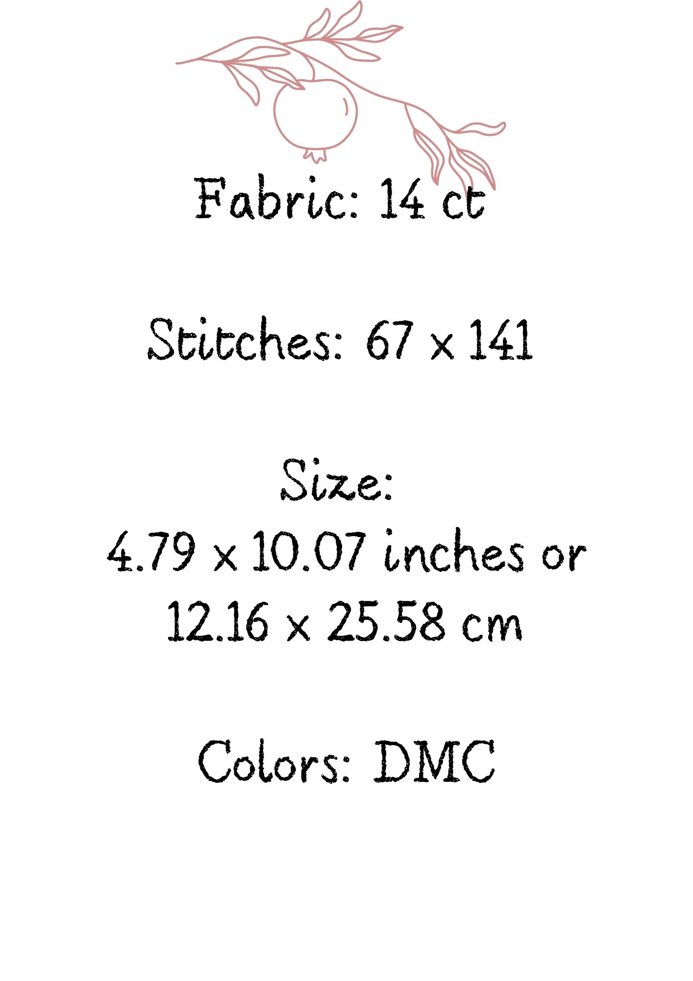 Red Pomegranate Biscornu cross stitch pattern PDF 3 Pomegranate Biscornu