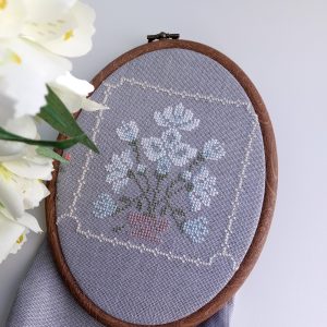 Pomegranates and Flowers, Primitive Cross stitch Pattern pdf