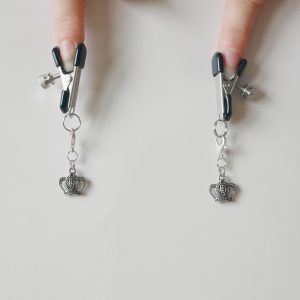 Nipple clamps handmade with crown.