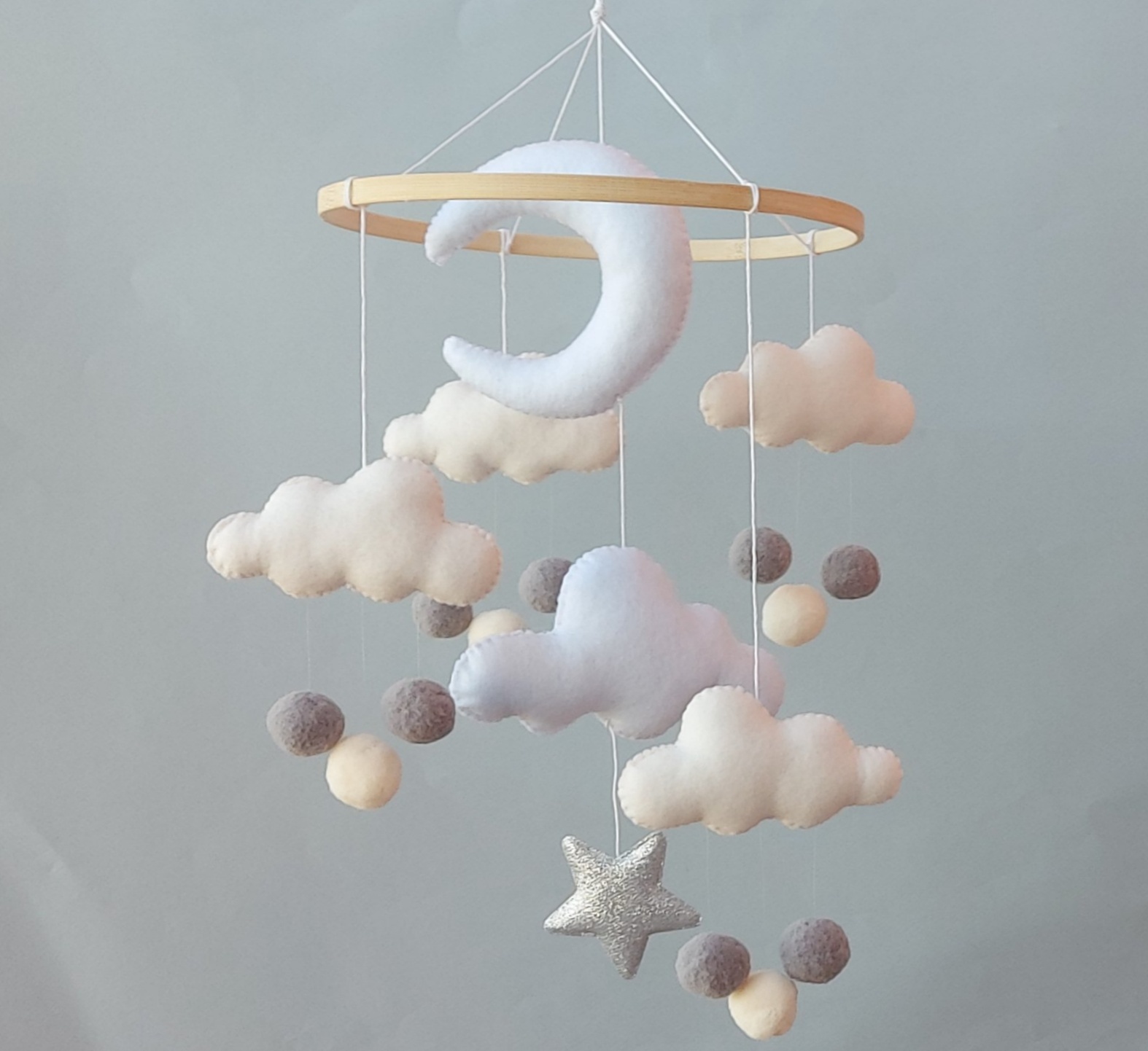 Crib mobile nursery, Baby mobile, Neutral baby mobile, Cloud