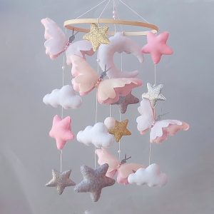 Butterfly mobile montessori baby girl, Crib mobile, Baby mobile, Felt mobile, Butterfly nursery decor, Girls room decor, Home decor