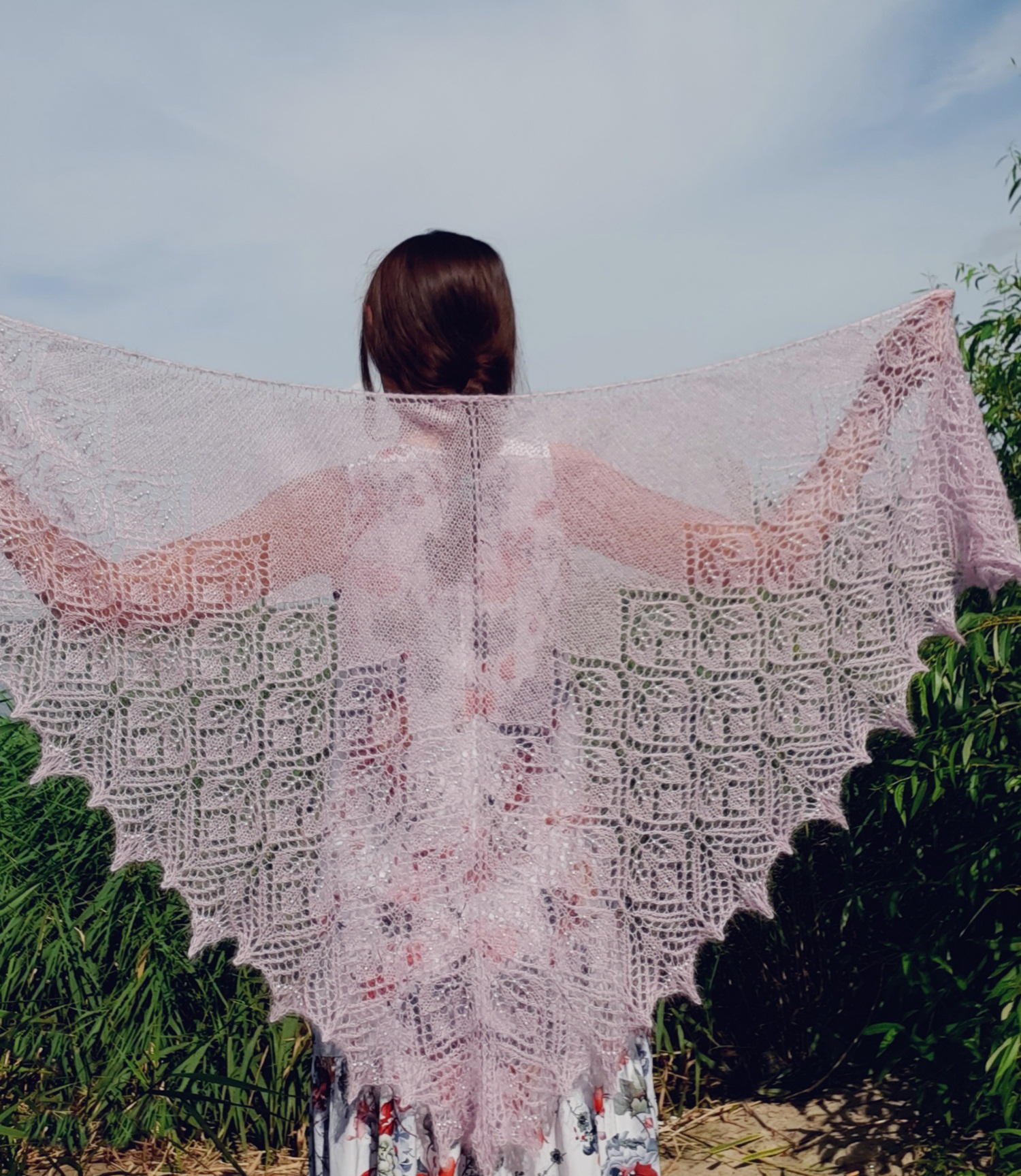 PDF knitting pattern Knit Lace wedding shawl wrap for ladies