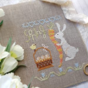 Cute Spring Easter Bunny Cross Stitch Primitive Pattern pdf