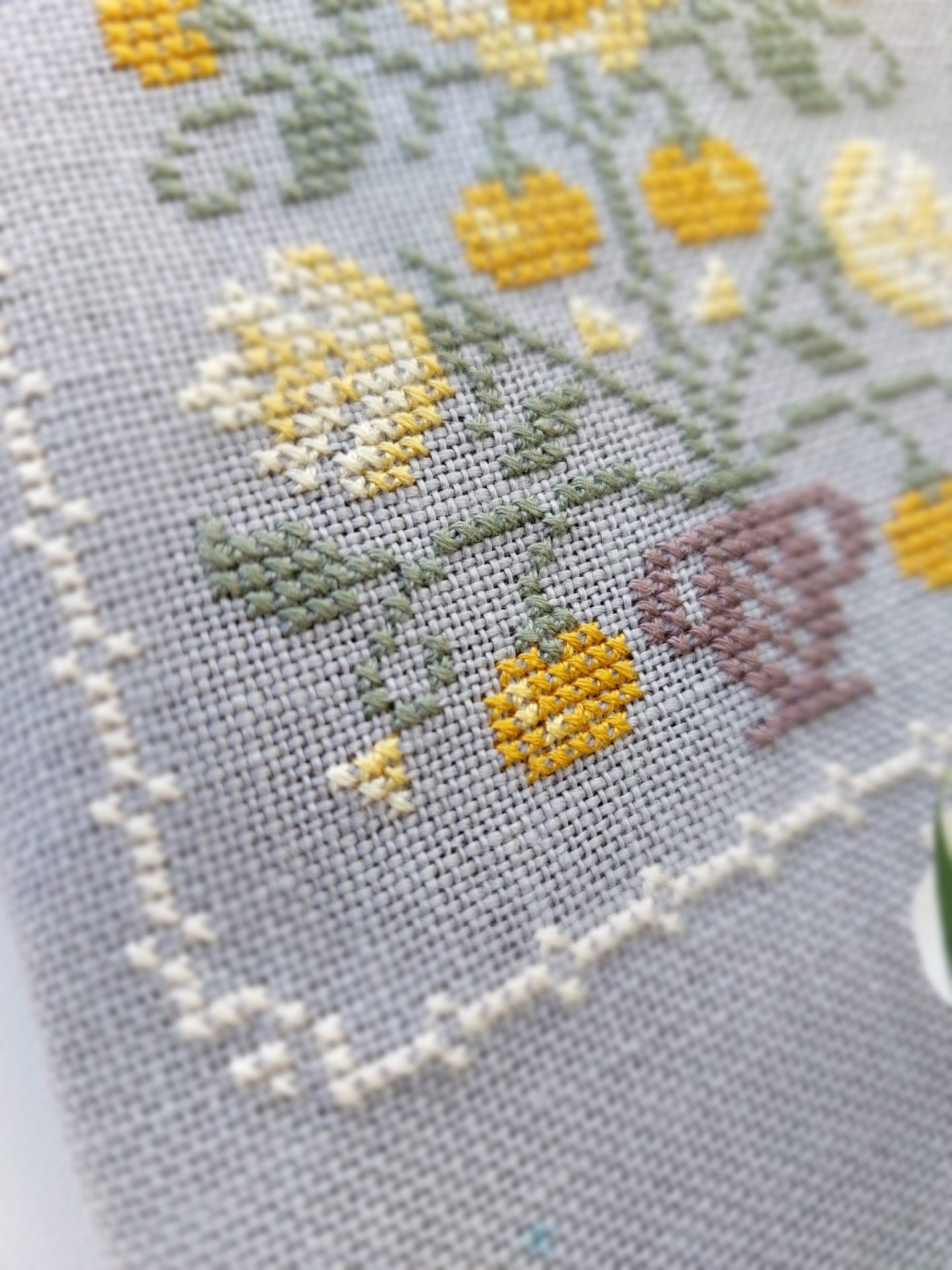Orange tree Primitive cross stitch pattern PDF, Citrus fruit sampler 6 citrus fruit sampler