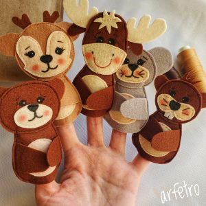 Finger puppets forest animals for baby Present for baby for 1 year