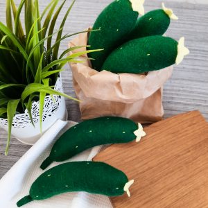 Felt cucumber, felt food, felt vegetables, fake food, felt toys