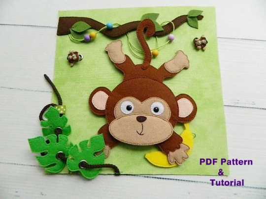 Jungle Quiet Book, Handmade Quiet Book