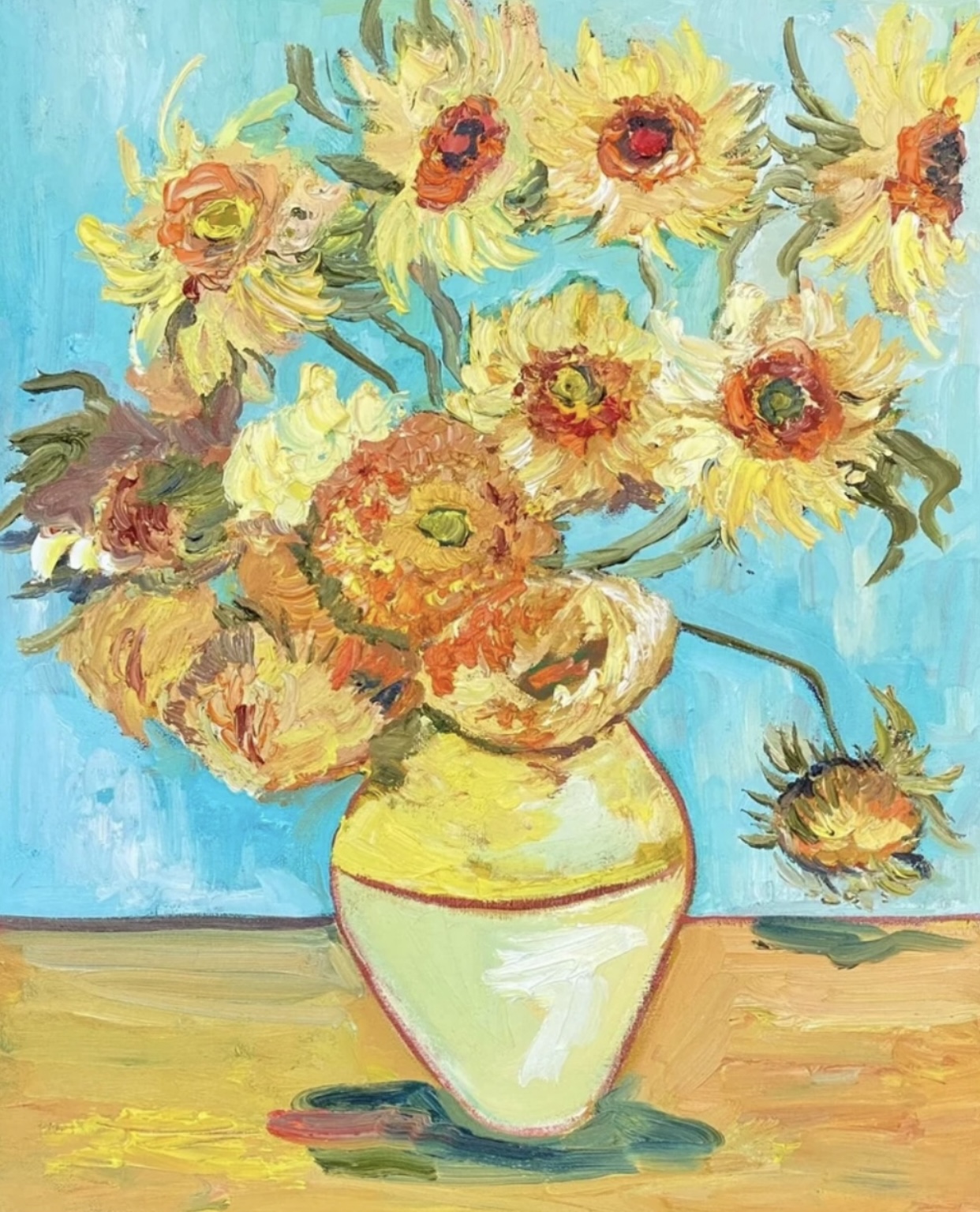 Flowers Still Life Oil Painting Original on Canvas, Impressionism, Small Wall Art, shops Living Room Art