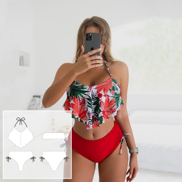 Bikini pattern. Sewing pattern. Swimsuit pattern PDF.
