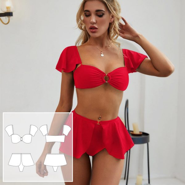 Bikini pattern. Sewing pattern. Swimsuit pattern PDF.