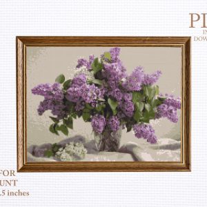 Lilac bouquet cross stitch pattern