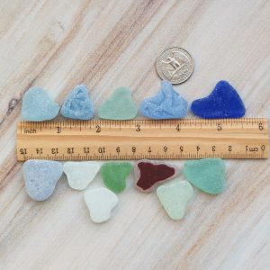Sea glass hearts