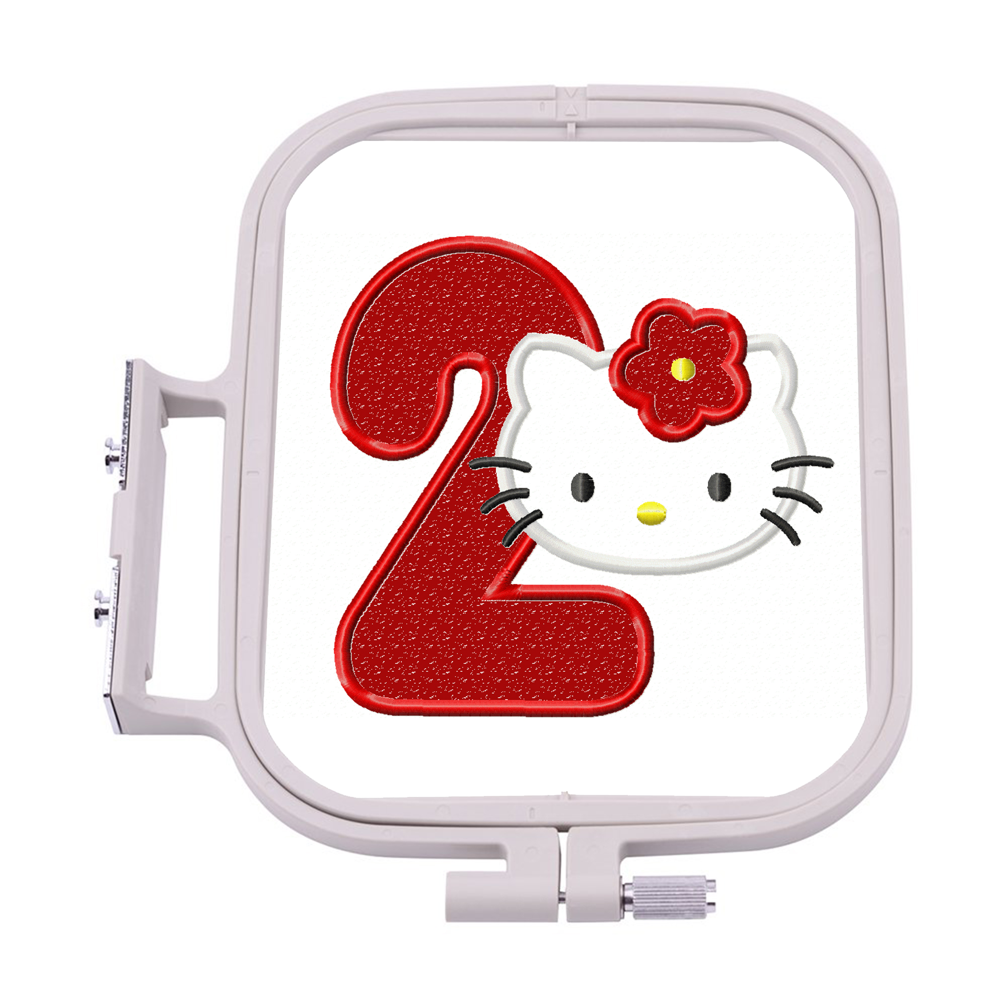 Kids Cute Kitty with number Two Machine embroidery design 4 Kids Cute Kitty with number Two Machine embroidery design - Image 4