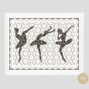 Cross Stitch Pattern Comical Ballerinas