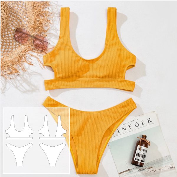 Bikini pattern. Sewing pattern. Swimsuit pattern PDF.