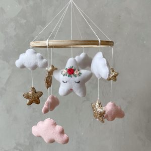 Space baby mobile girl