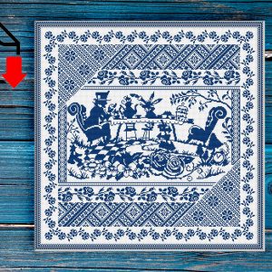 Sampler Cross stitch pattern Alice in Wonderland cross stitch