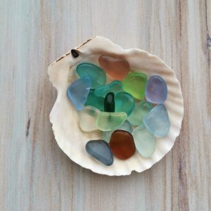 Genuine colorful sea glass set.