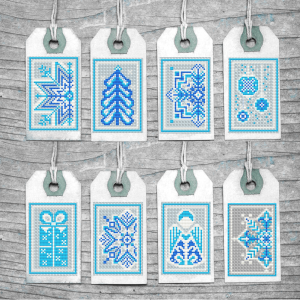 Christmas cross stitch pattern Gift tags New Year Tags 146