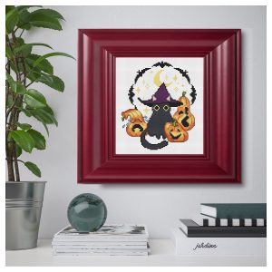 Cozy Hogwarts cross stitch pattern PDF. Heart with castle