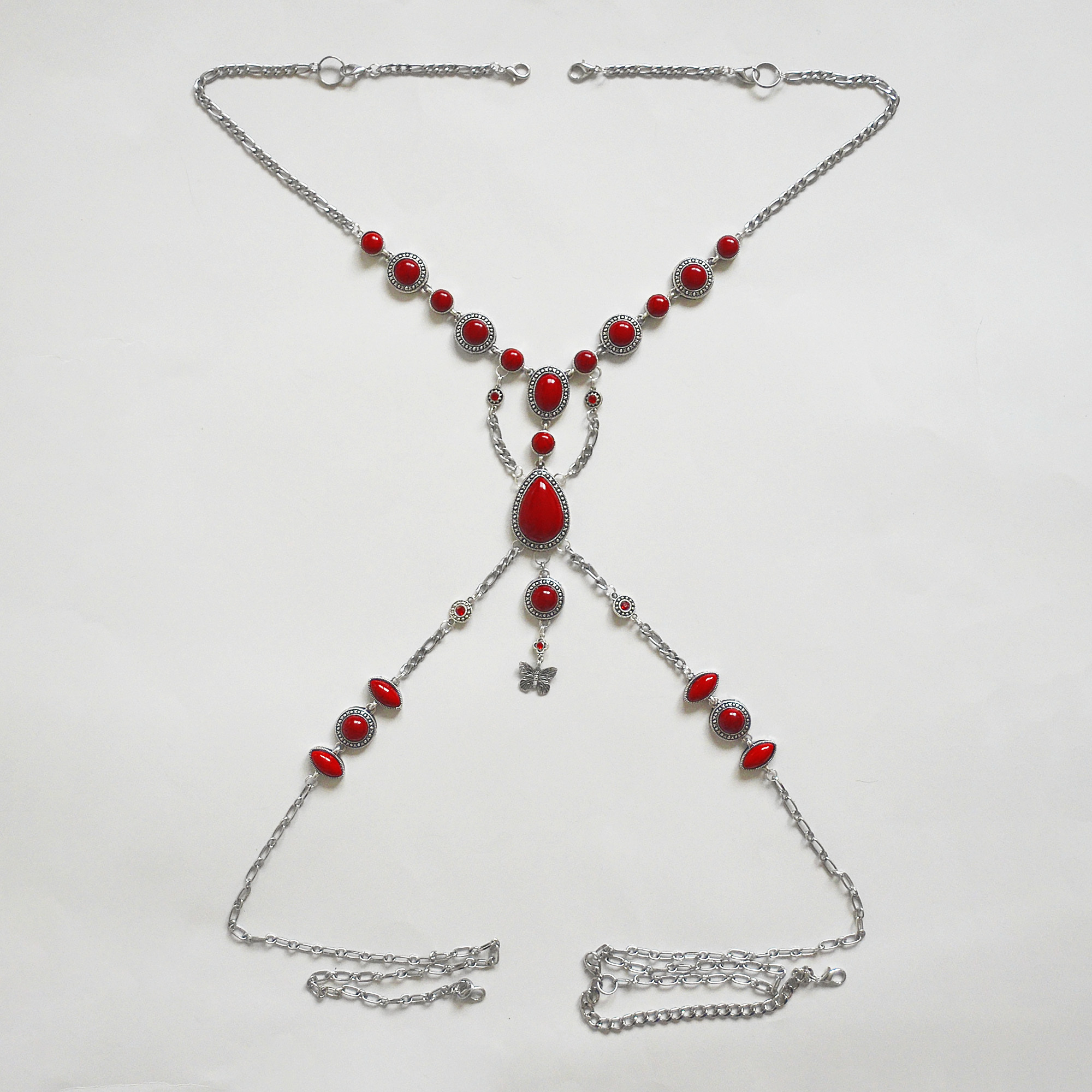Medieval horse tack Horse face jewelry X- Browband pony costume 3 x browband red