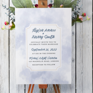 Wedding invitations with frame ready to print, PSD
