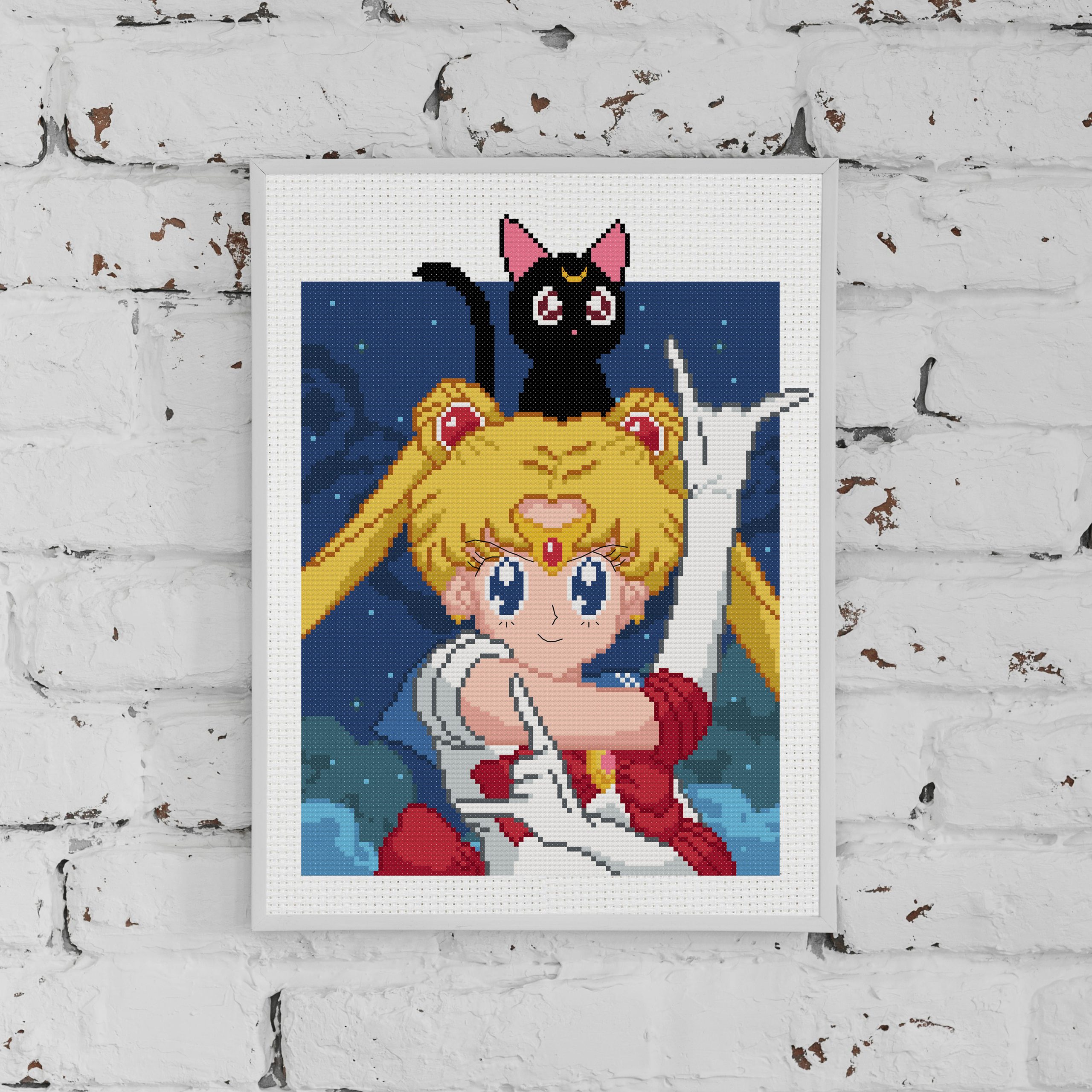 Sailor Moon Cat Luna Pixel Art – BRIK