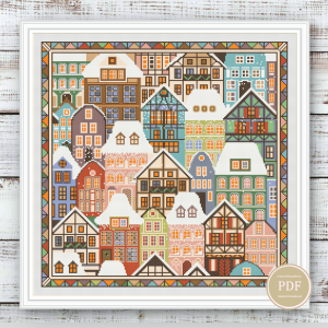 Cross Stitch Pattern Patchwork Burgher Houses Embroidery PDF Instant Download 131