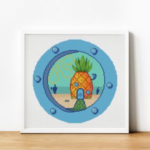 spongebob window cross stitch pattern