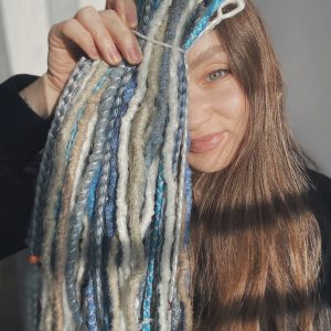 60 Se Blue dreadlocks, white, blonde dreadlocks, Ready to ship dreads, Shop now