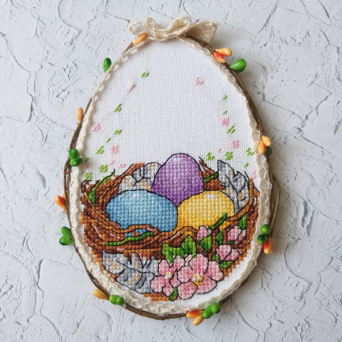 Easter basket cross stitch