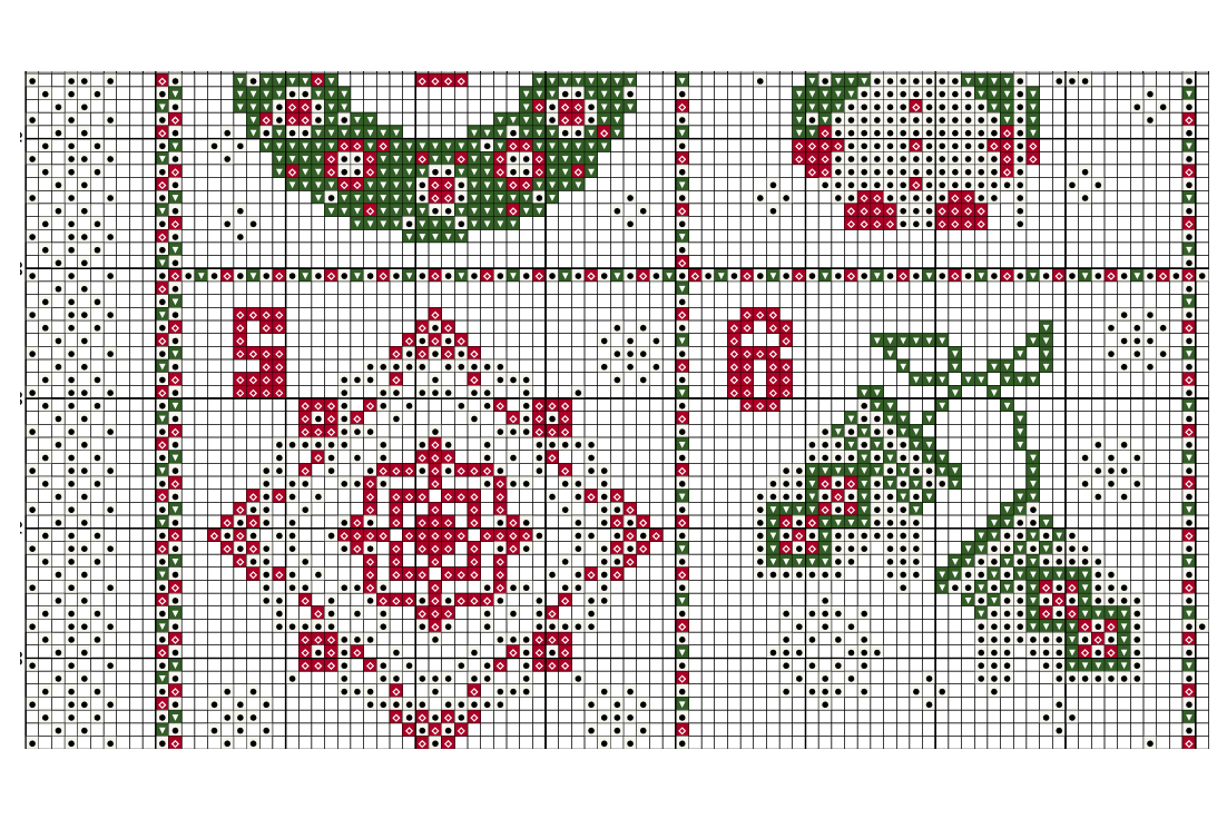 Advent calendar cross stitch PDF pattern Winter cross stitch