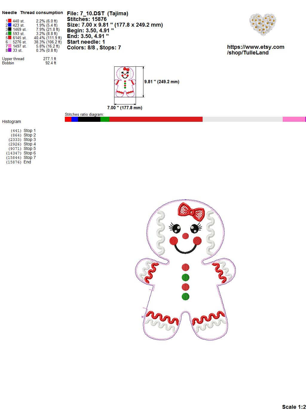 Christmas Ginger Stuffe ITH Pattern Machine embroidery design 5 Christmas Ginger Stuffe ITH Pattern Machine embroidery design - Image 5