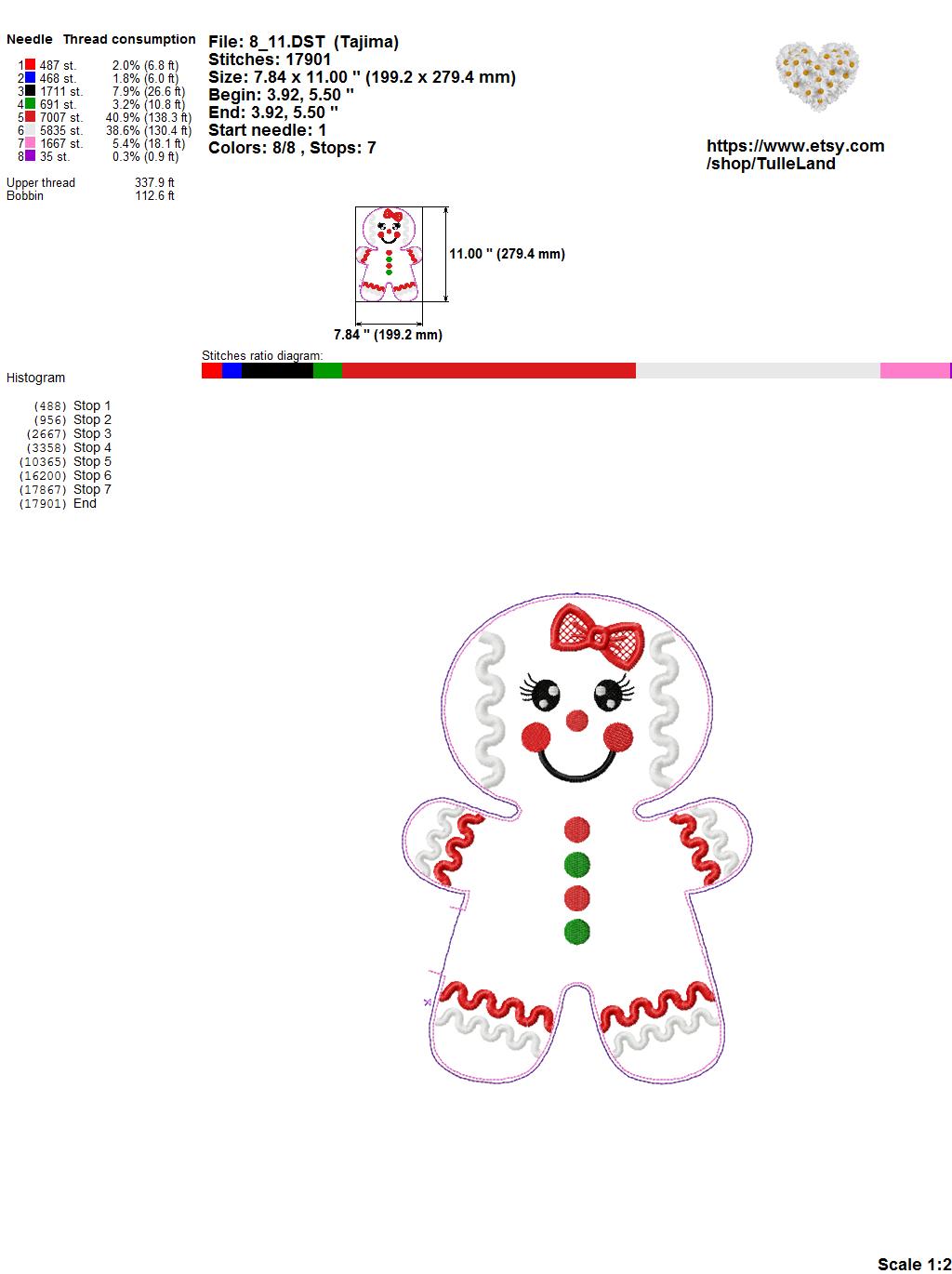 Christmas Ginger Stuffe ITH Pattern Machine embroidery design 6 Christmas Ginger Stuffe ITH Pattern Machine embroidery design - Image 6