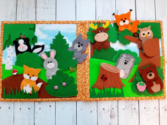 Felt book Template,Woodland Quiet Book - Crealandia