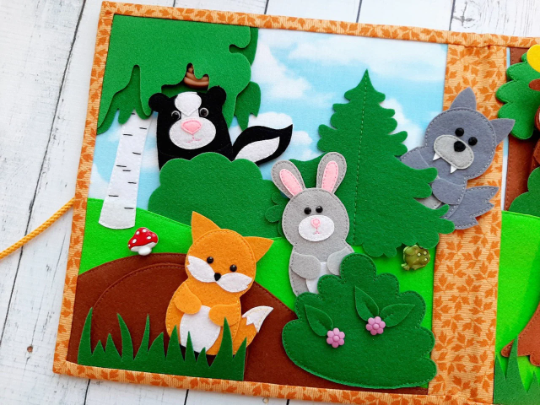 Felt book Template,Woodland Quiet Book - Crealandia