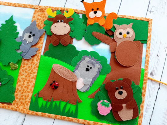 Felt book Template,Woodland Quiet Book - Crealandia