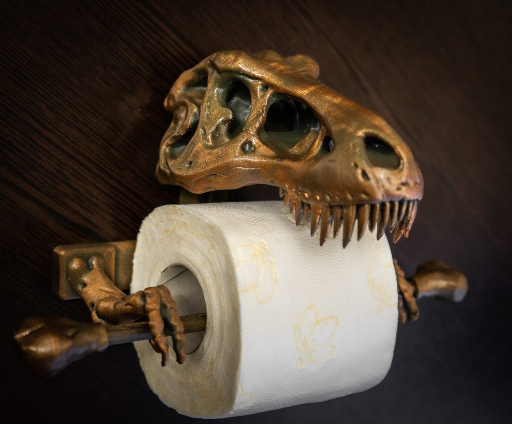 T-Rex Toilet Paper Holder 3D Printed- Bathroom accessories. - Crealandia