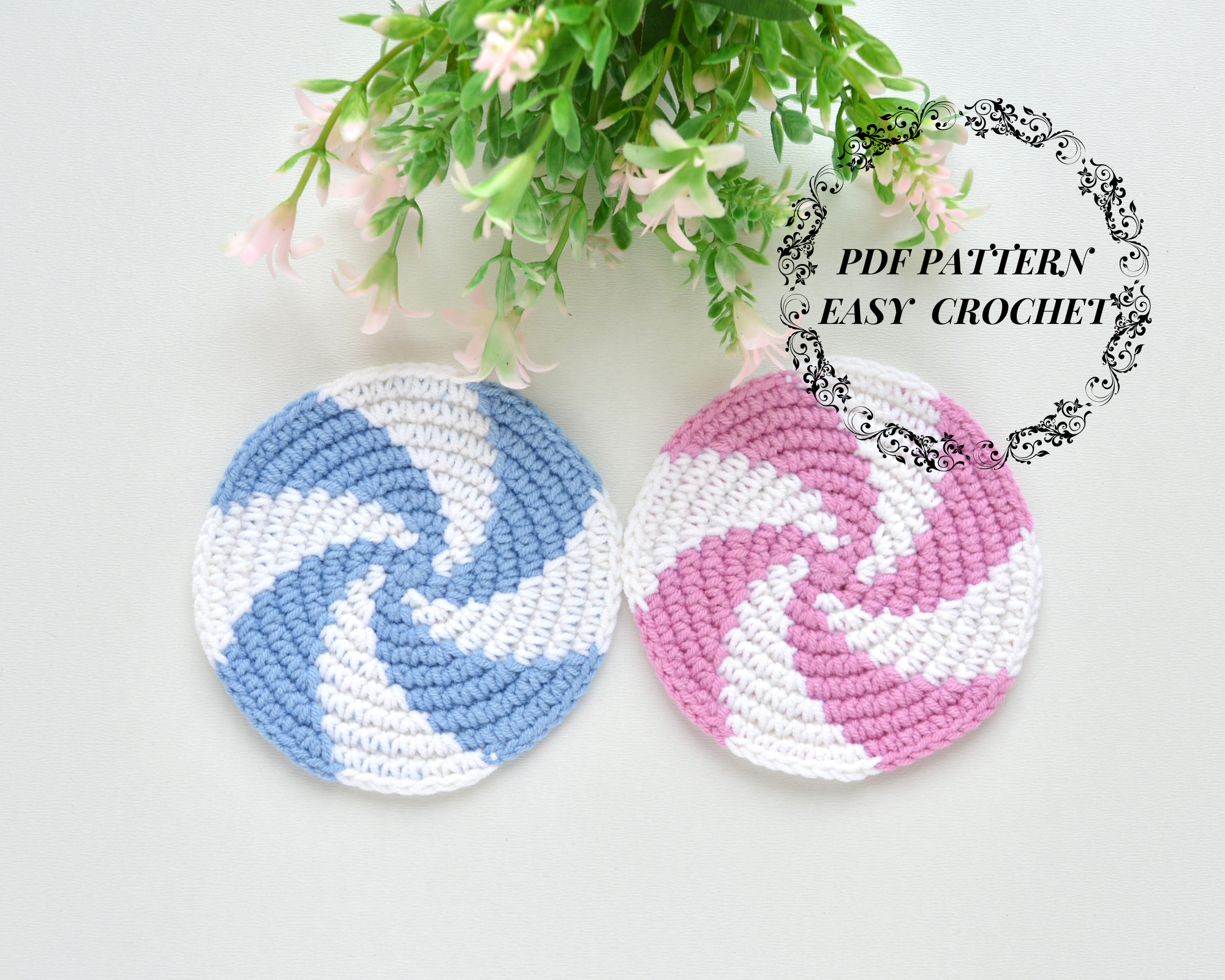 Crochet Coasters Pattern, Coaster car, Drink coasters, Easy