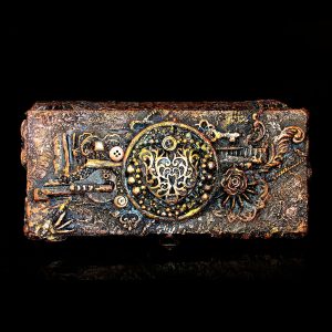 Steampunk box, Mix-media jewelry box, Boho jewelry box