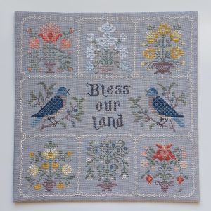Bless our land Primitive Cross stitch pattern PDF