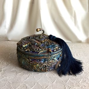 Mix-media jewelry box, Boho jewelry box, Steampunk box.