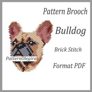 BULLDOG Brooch bead pattern PDF file