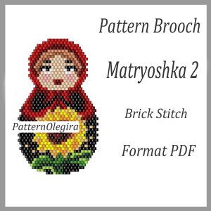MATRYOSHKA Brooch bead pattern PDF file