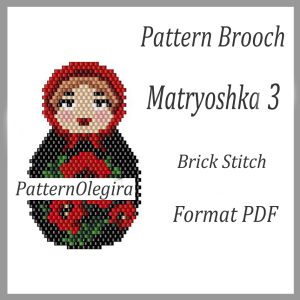 Handmade Marketplace 753 MATRYOSHKA 3 Brooch bead pattern PDF file