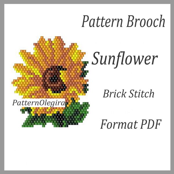 SUNFLOWER Brooch bead pattern PDF file