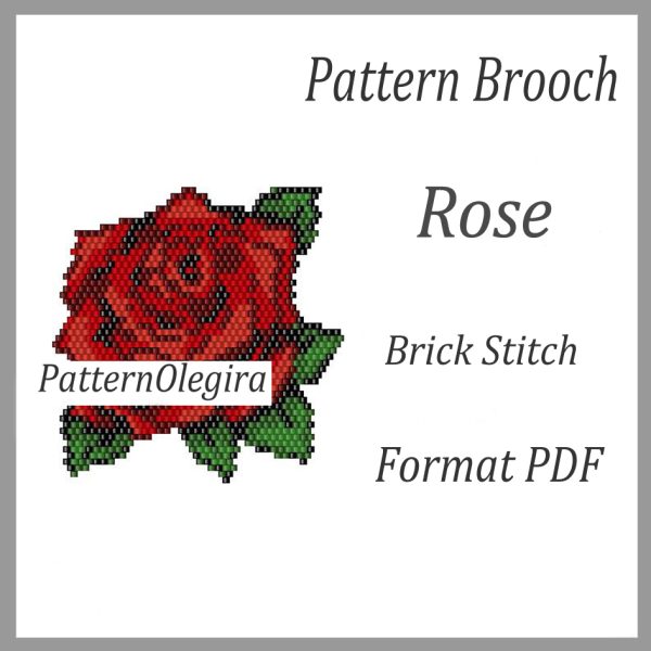 ROSE Brooch bead pattern PDF file