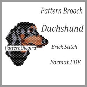 DACHSHUND brooch bead pattern PDF file